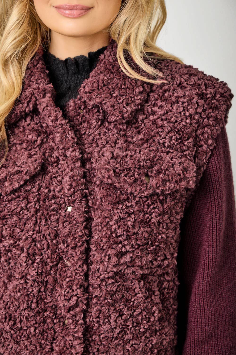 Mystree - 61251 Mixed Media Sweater Jacket