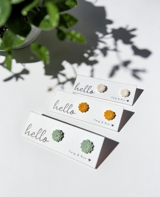 Twig & Rue boutique - Mini clay flower studs