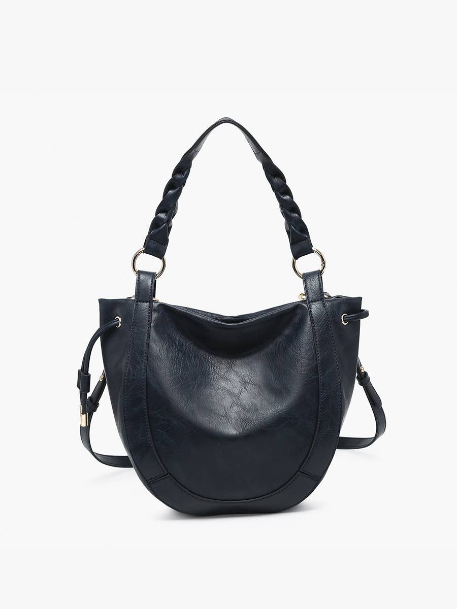 Jen & Co. - M2617 Rowan Paneled Hobo w/ Twisted Handle & Long Strap