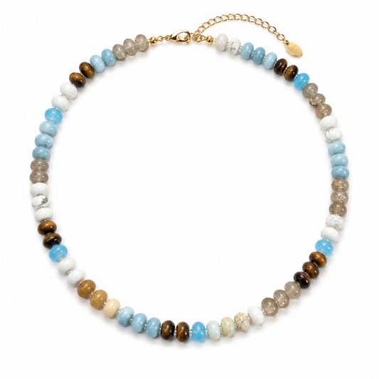 Ellison+Young - Color Garden Beaded Necklace – Natural Stone Beads Mix