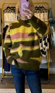 Listicle - Brushed Camo Knit Pullover Sweater