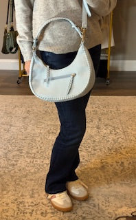 Aria Crescent Shoulder Bag Sky Blue