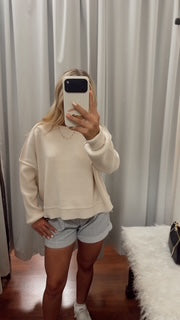 By Together - W1406 | Cotton Acrylic Ribbed Knit Sweater