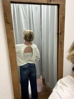 Vanilla Monkey - Cross Detail Open Back Long-sleeve Top