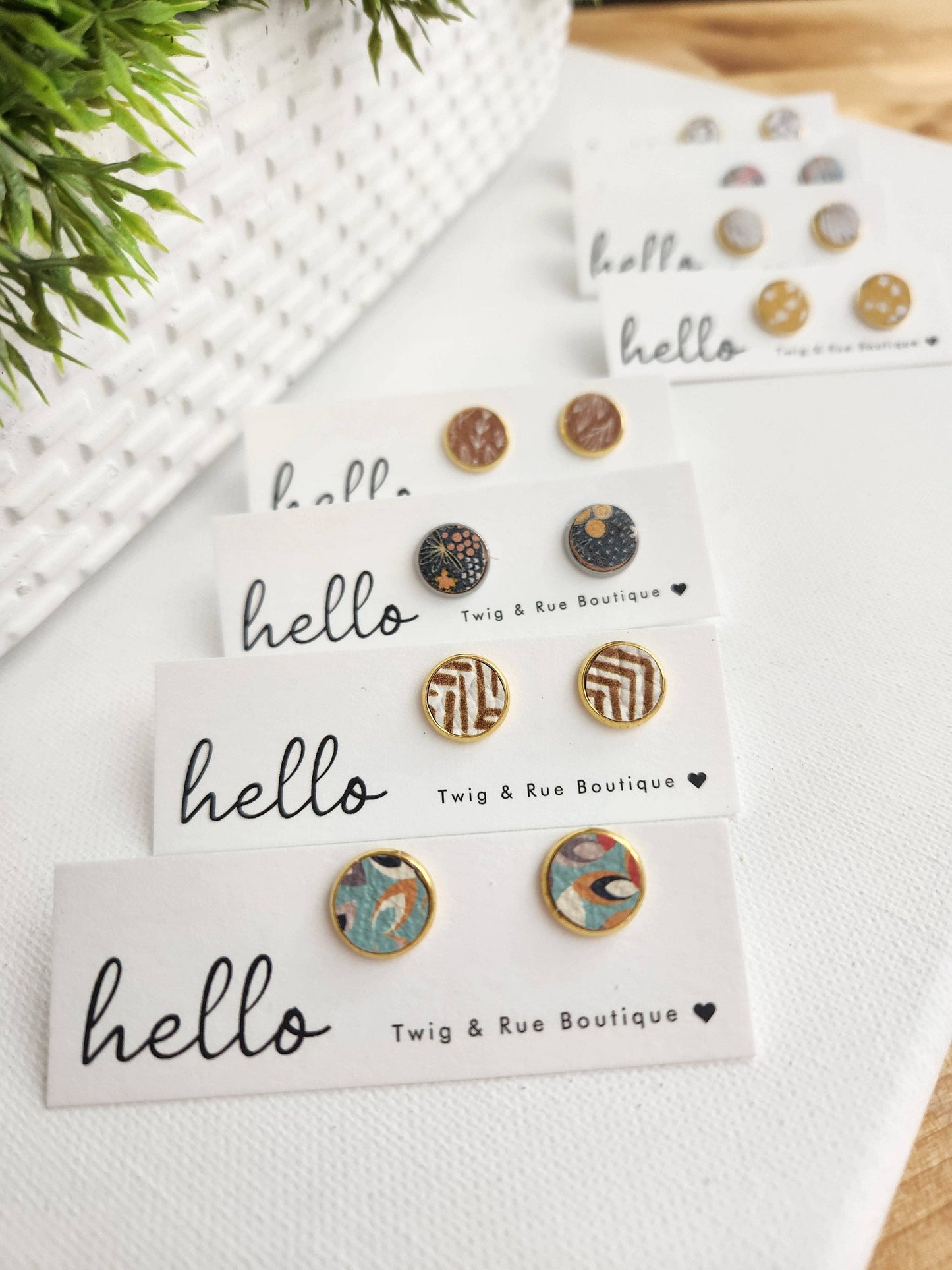 Twig & Rue boutique - Leather button studs| Pattern collection