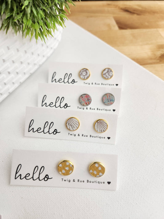 Twig & Rue boutique - Leather button studs| Pattern collection
