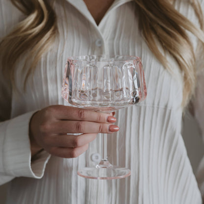 Cocktail Glass set of 4, pink