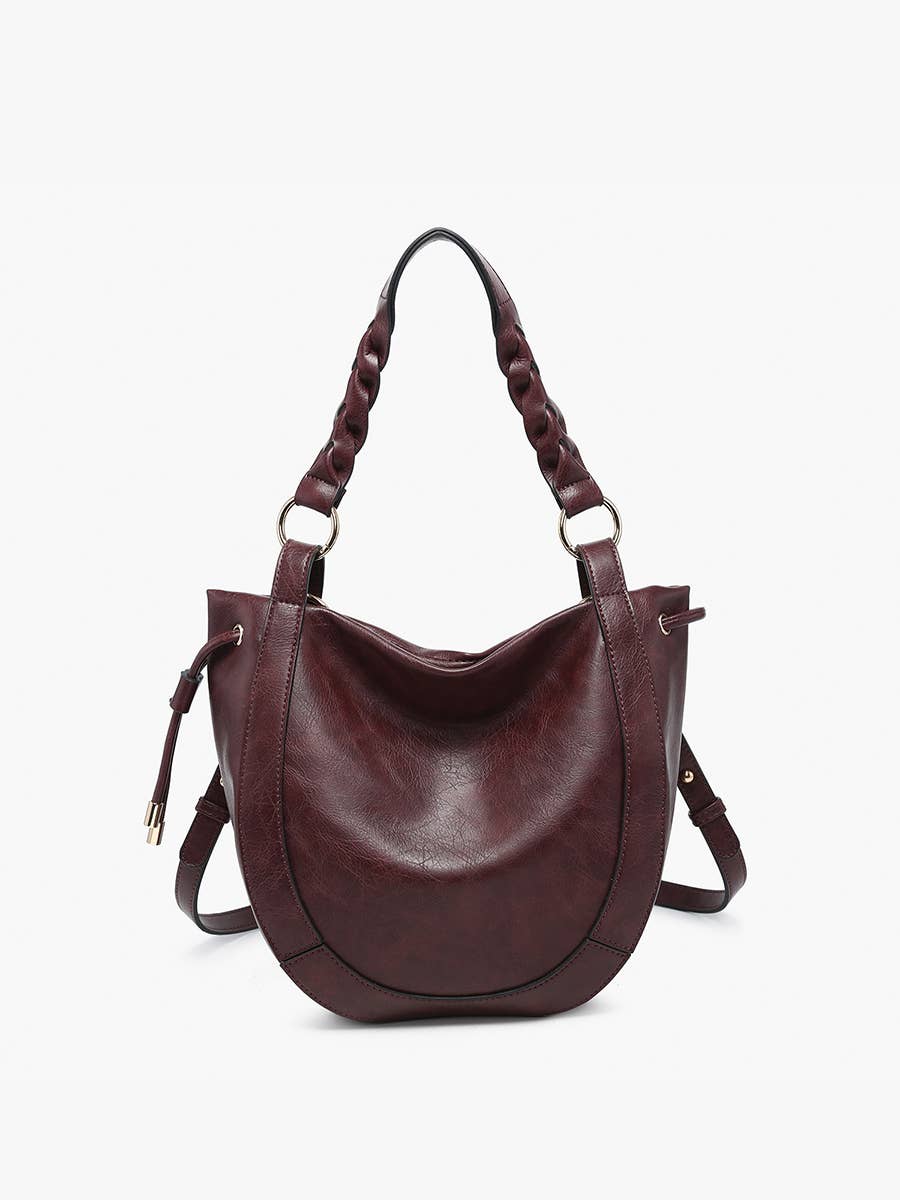 Jen & Co. - M2617 Rowan Paneled Hobo w/ Twisted Handle & Long Strap