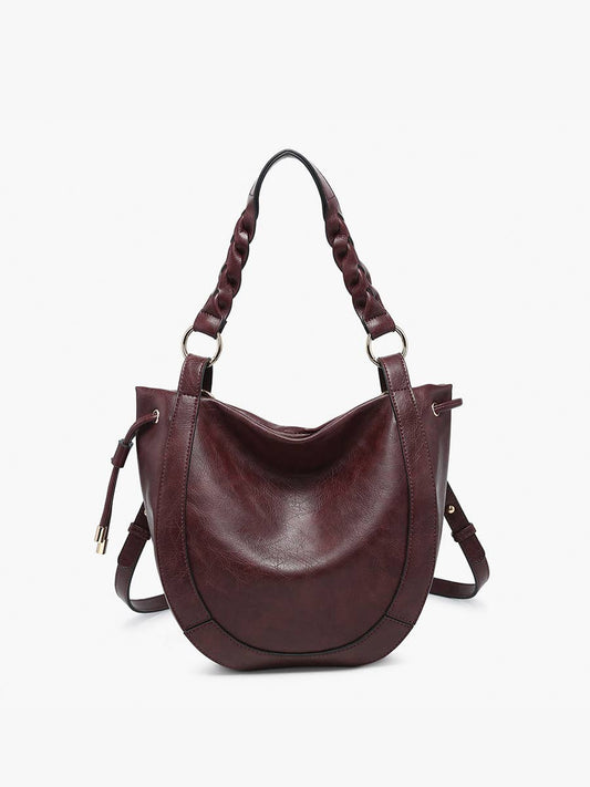 Jen & Co. - M2617 Rowan Paneled Hobo w/ Twisted Handle & Long Strap