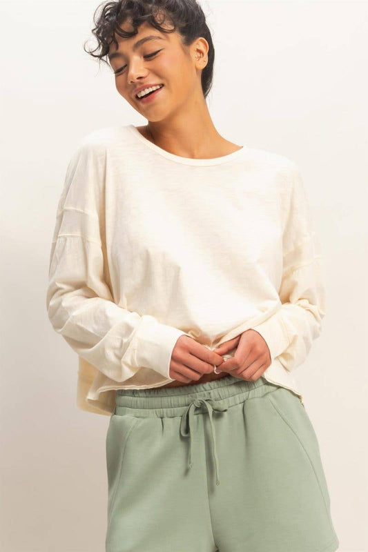 Vanilla Monkey - Cross Detail Open Back Long-sleeve Top
