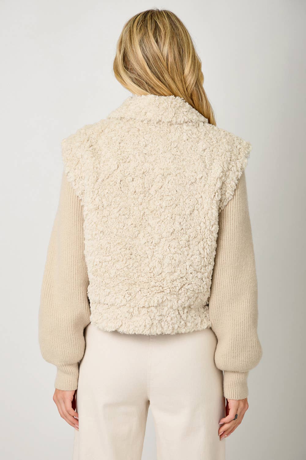 Mystree - 61251 Mixed Media Sweater Jacket