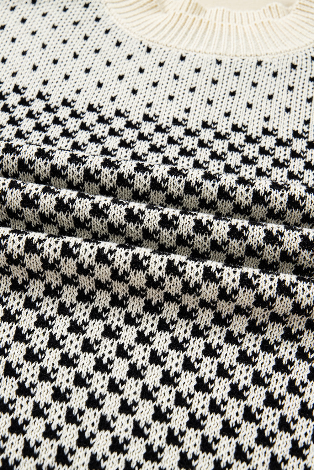 Black Colorblock Bishop Sleeve Knit Sweater