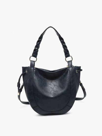 Jen & Co. - M2617 Rowan Paneled Hobo w/ Twisted Handle & Long Strap