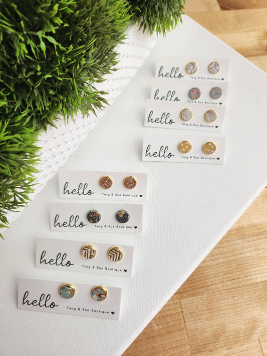 Twig & Rue boutique - Leather button studs| Pattern collection