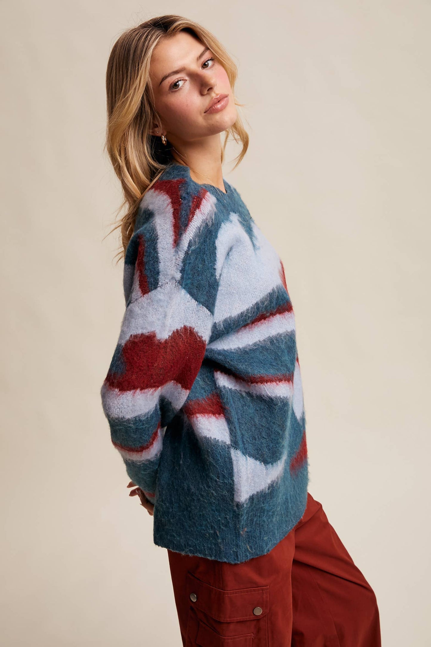 Listicle - Brushed Camo Knit Pullover Sweater