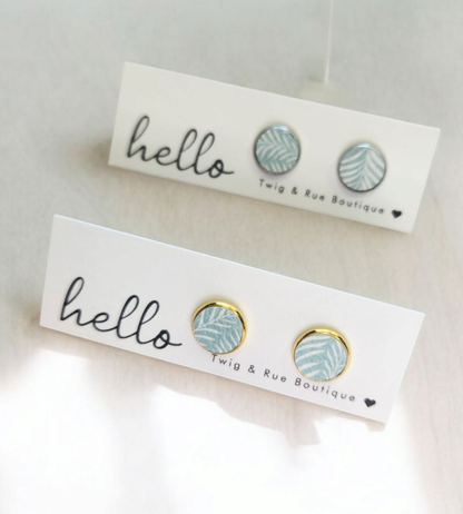 Twig & Rue boutique - Leather button studs| Pattern collection