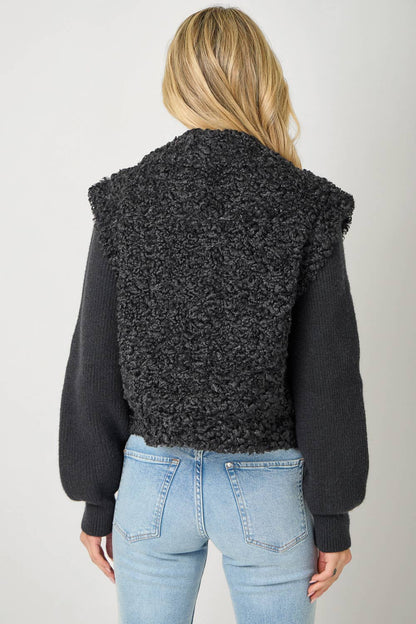 Mystree - 61251 Mixed Media Sweater Jacket
