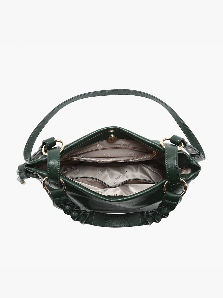 Jen & Co. - M2617 Rowan Paneled Hobo w/ Twisted Handle & Long Strap