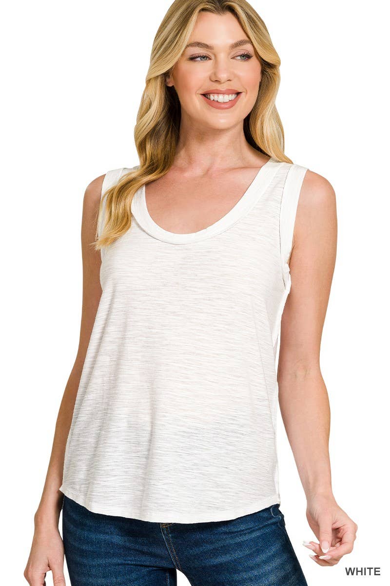 Vanilla Monkey - Slub Raw Edge Detail Tank Top