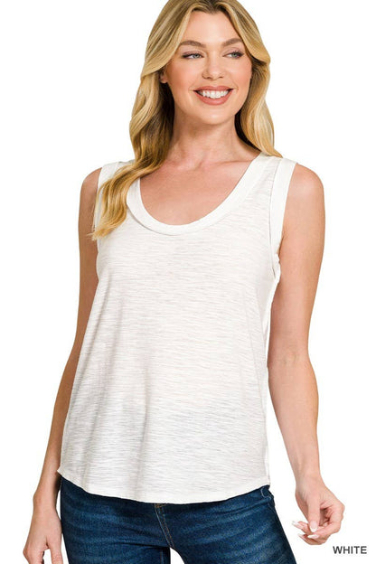 Vanilla Monkey - Slub Raw Edge Detail Tank Top