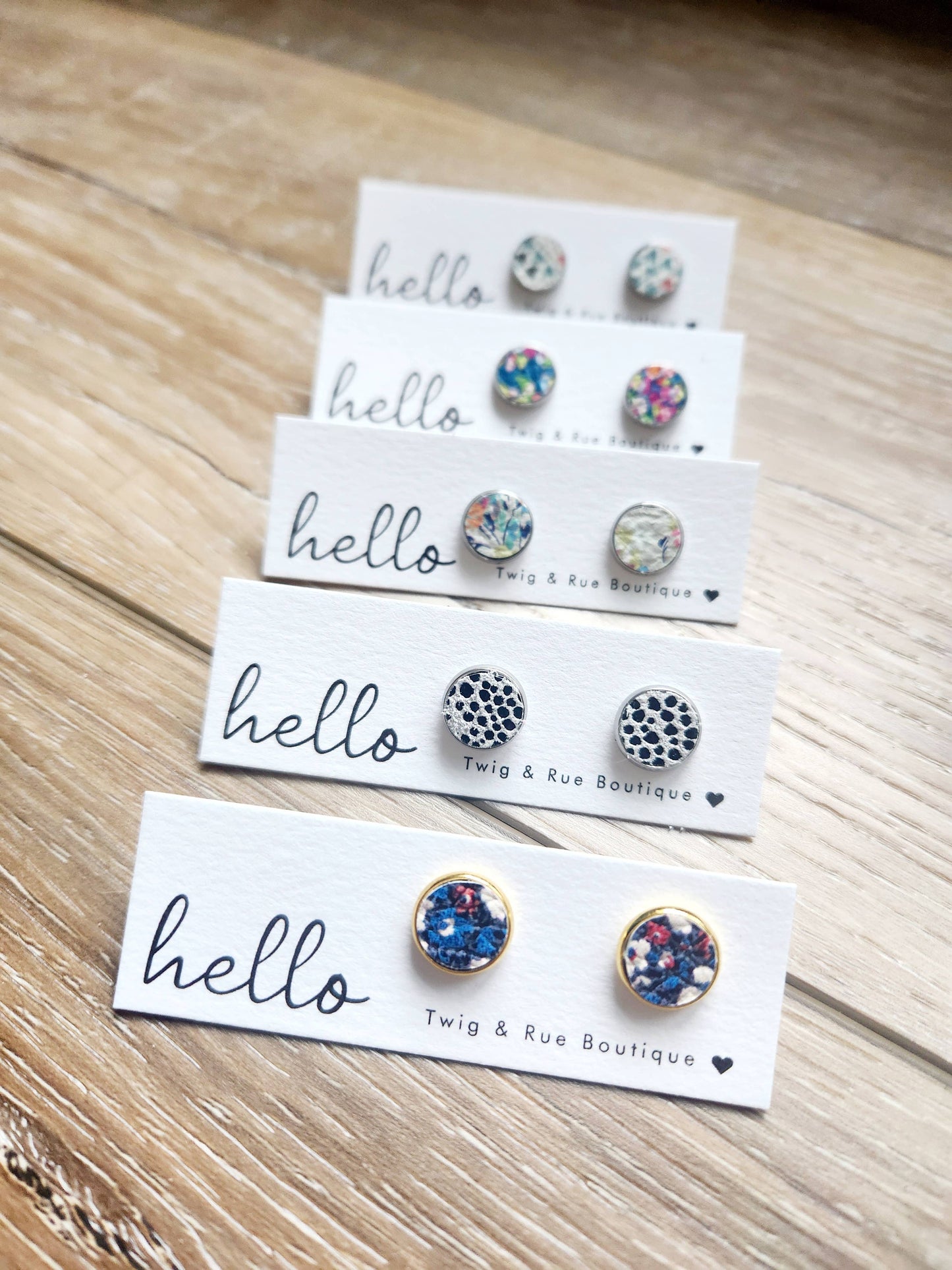 Twig & Rue boutique - Leather button studs| Pattern collection