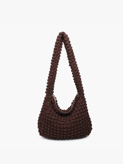 Jen & Co. - M2515 Rosemary Quilted Puffy Crossbody w/ Zip Closure