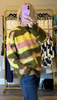 Listicle - Brushed Camo Knit Pullover Sweater