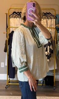 Oddi - Striped Woven Blouse