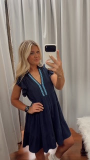 Umgee Linen Tiered Baby Doll Dress
