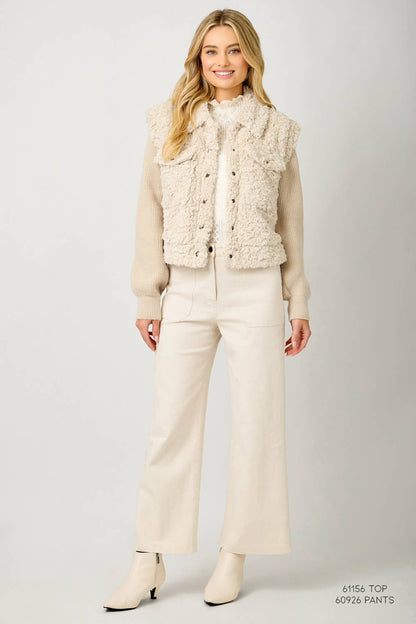 Mystree - 61251 Mixed Media Sweater Jacket