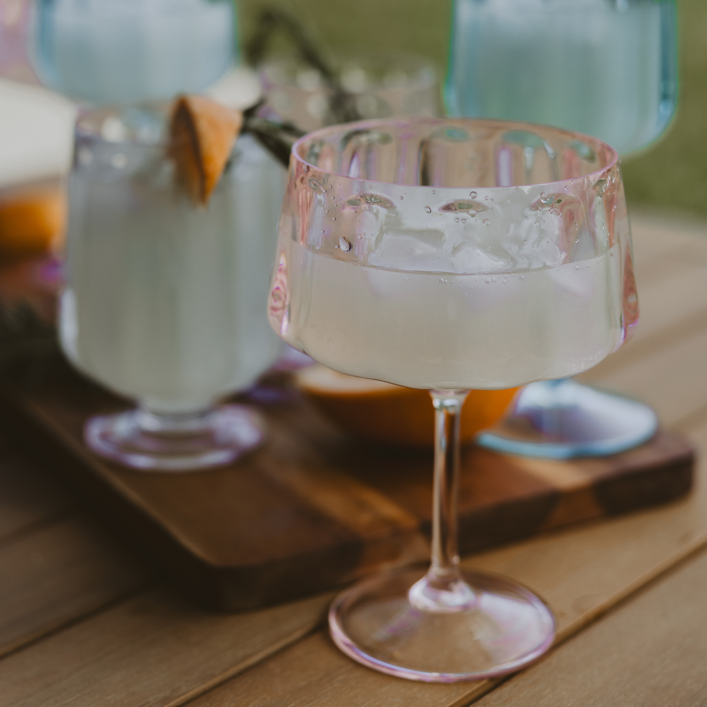 Cocktail Glass set of 4, pink