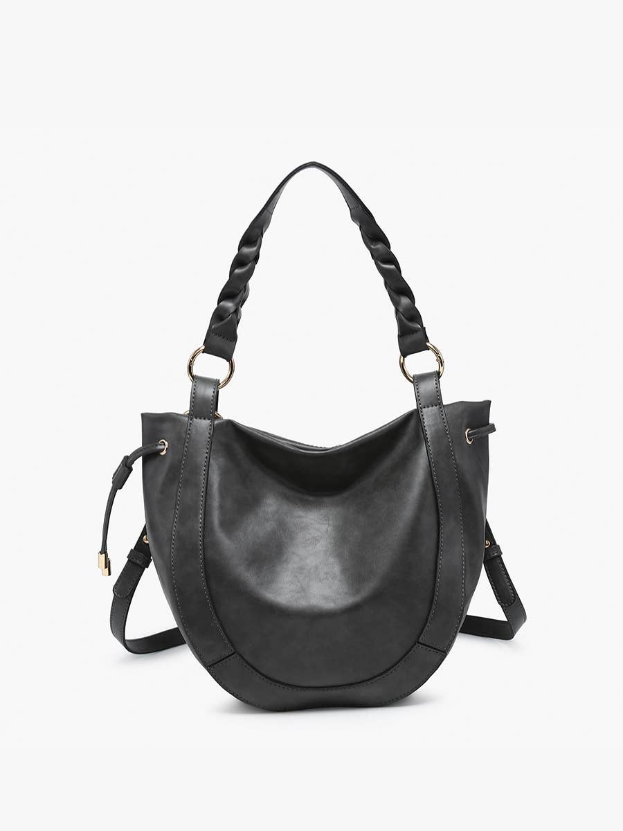 Jen & Co. - M2617 Rowan Paneled Hobo w/ Twisted Handle & Long Strap