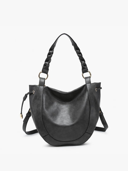 Jen & Co. - M2617 Rowan Paneled Hobo w/ Twisted Handle & Long Strap