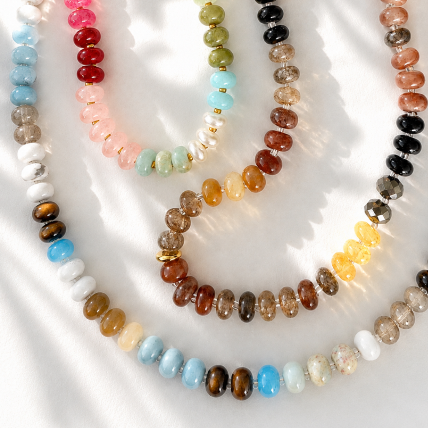 Ellison+Young - Color Garden Beaded Necklace – Natural Stone Beads Mix
