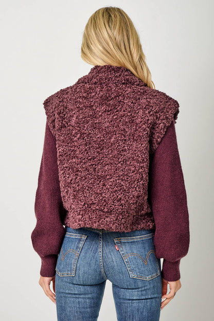 Mystree - 61251 Mixed Media Sweater Jacket