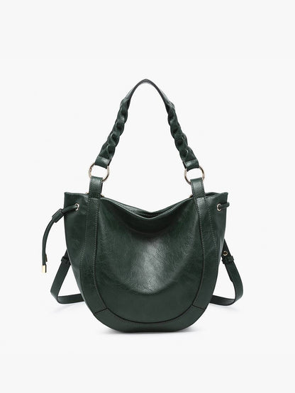 Jen & Co. - M2617 Rowan Paneled Hobo w/ Twisted Handle & Long Strap