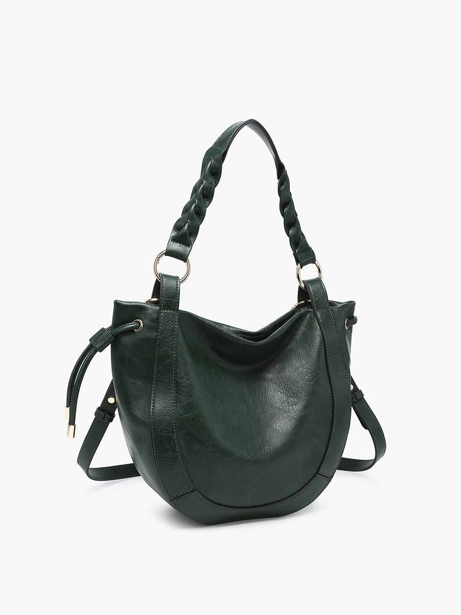 Jen & Co. - M2617 Rowan Paneled Hobo w/ Twisted Handle & Long Strap
