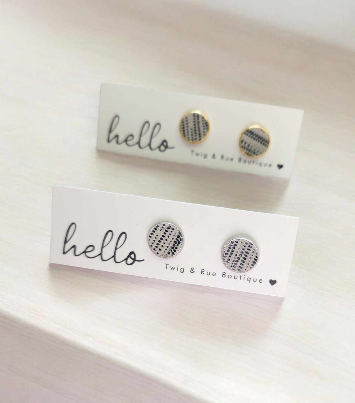 Twig & Rue boutique - Leather button studs| Pattern collection