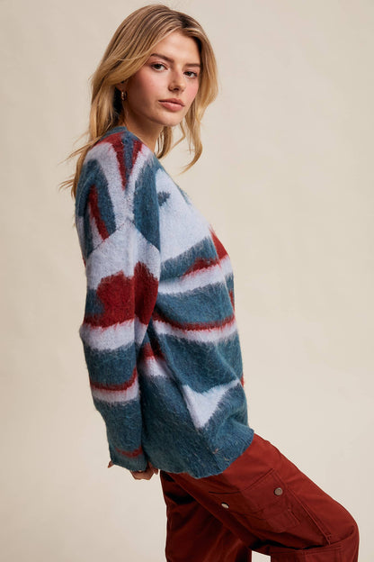 Listicle - Brushed Camo Knit Pullover Sweater