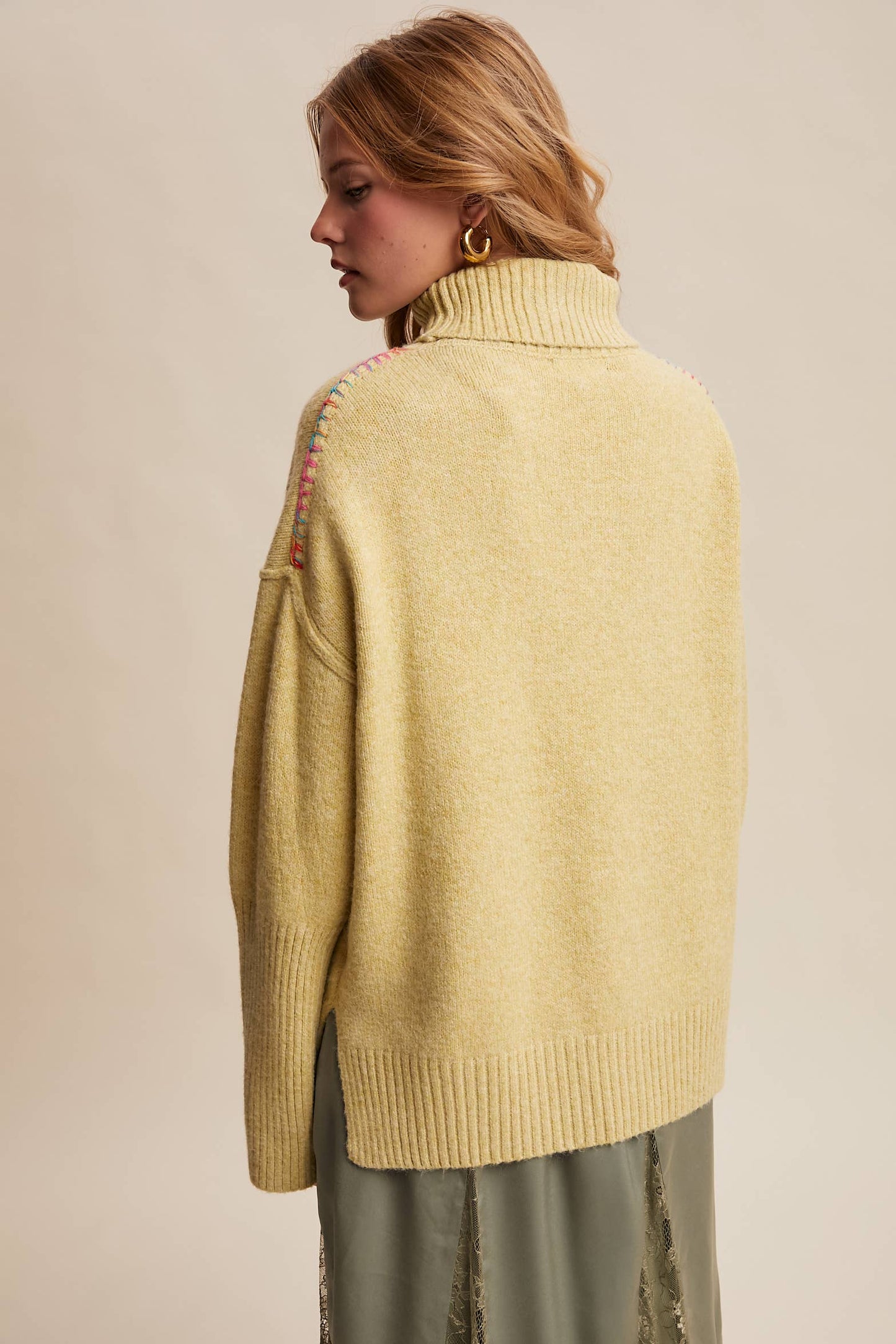 Listicle - Give Me Love Embroidered Turtleneck Sweater LSW0839