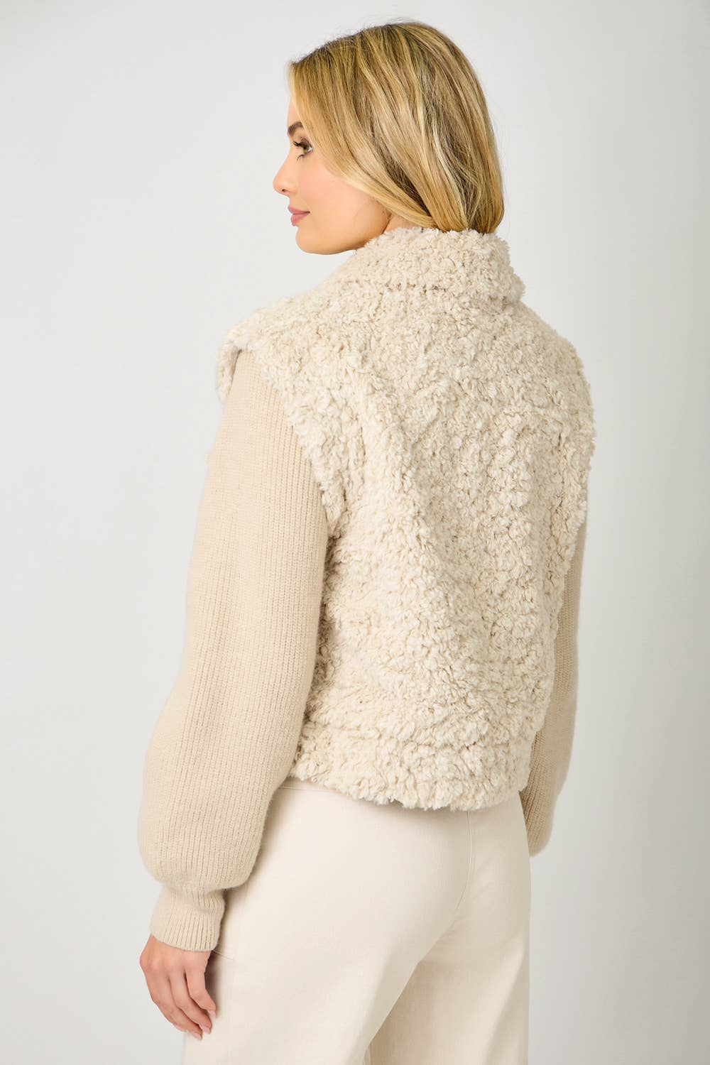 Mystree - 61251 Mixed Media Sweater Jacket