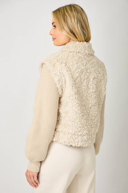 Mystree - 61251 Mixed Media Sweater Jacket